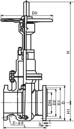 Z43H/X鑄鋼平板閘閥外形尺寸圖