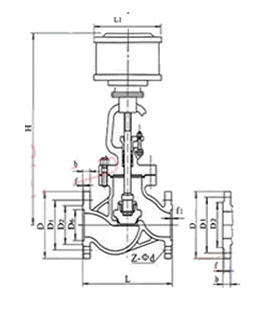 J641H氣動截止閥外形尺寸圖