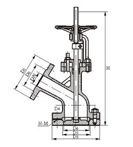 FL941H電動(dòng)放料閥外形尺寸圖