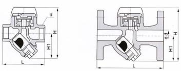 CS49HY型式/熱動力式蒸汽疏水閥外形尺寸圖