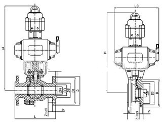ZSHO型氣動(dòng)O型切斷球閥外形尺寸圖